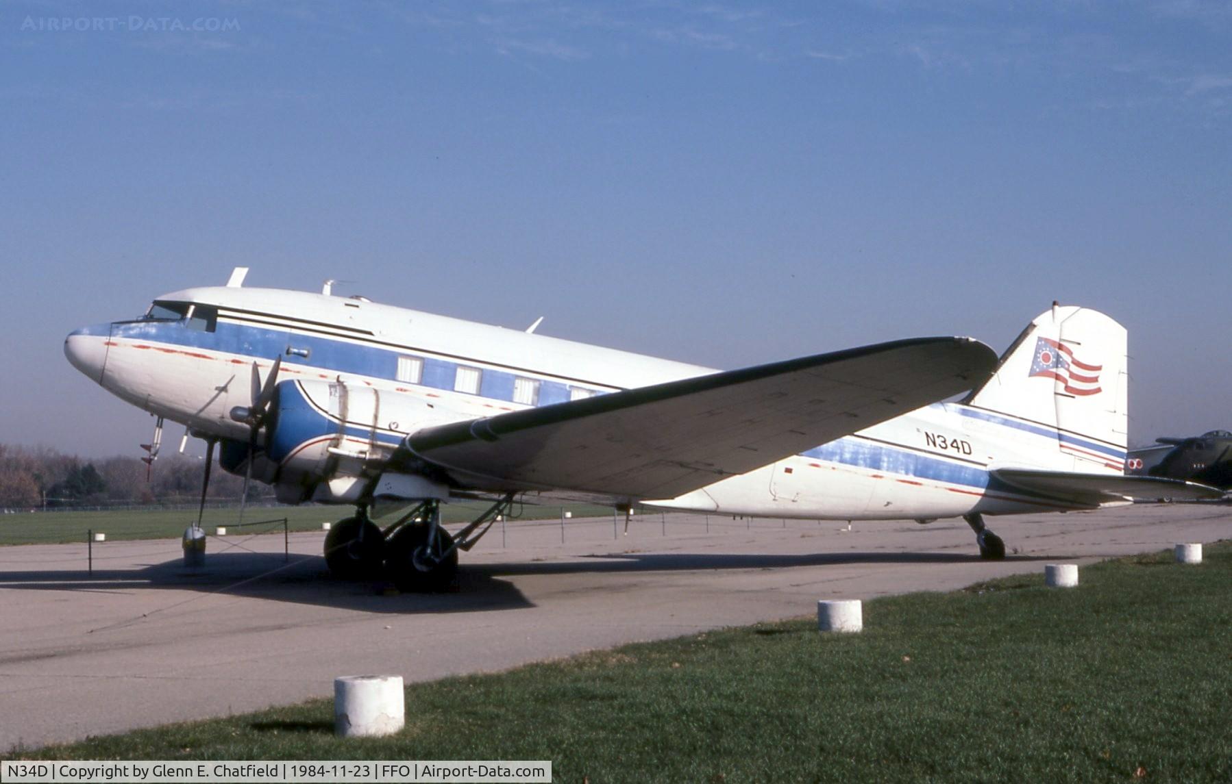 N34D, 1942 Douglas DC-3 C/N 4865, C-53 41-20095,  one-time Ohio Governor's plane, when at the National Museum of the U.S. Air Force