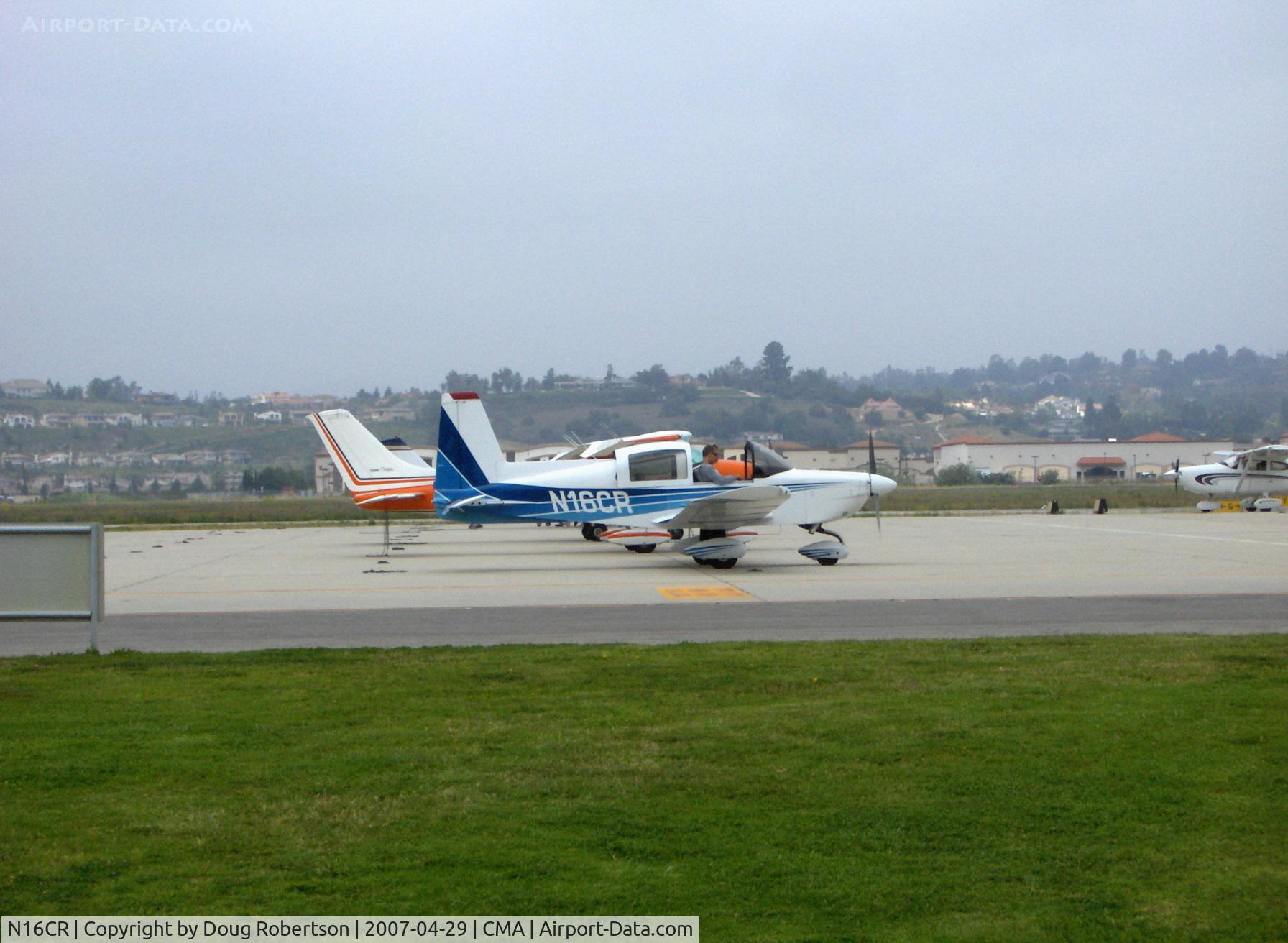 N16CR, 1974 Grumman American AA-5 Traveler C/N AA5-0679, 1974 Grumman American AA-5 TRAVELER, Lycoming O-320 150 Hp, parking after short flight from SZP