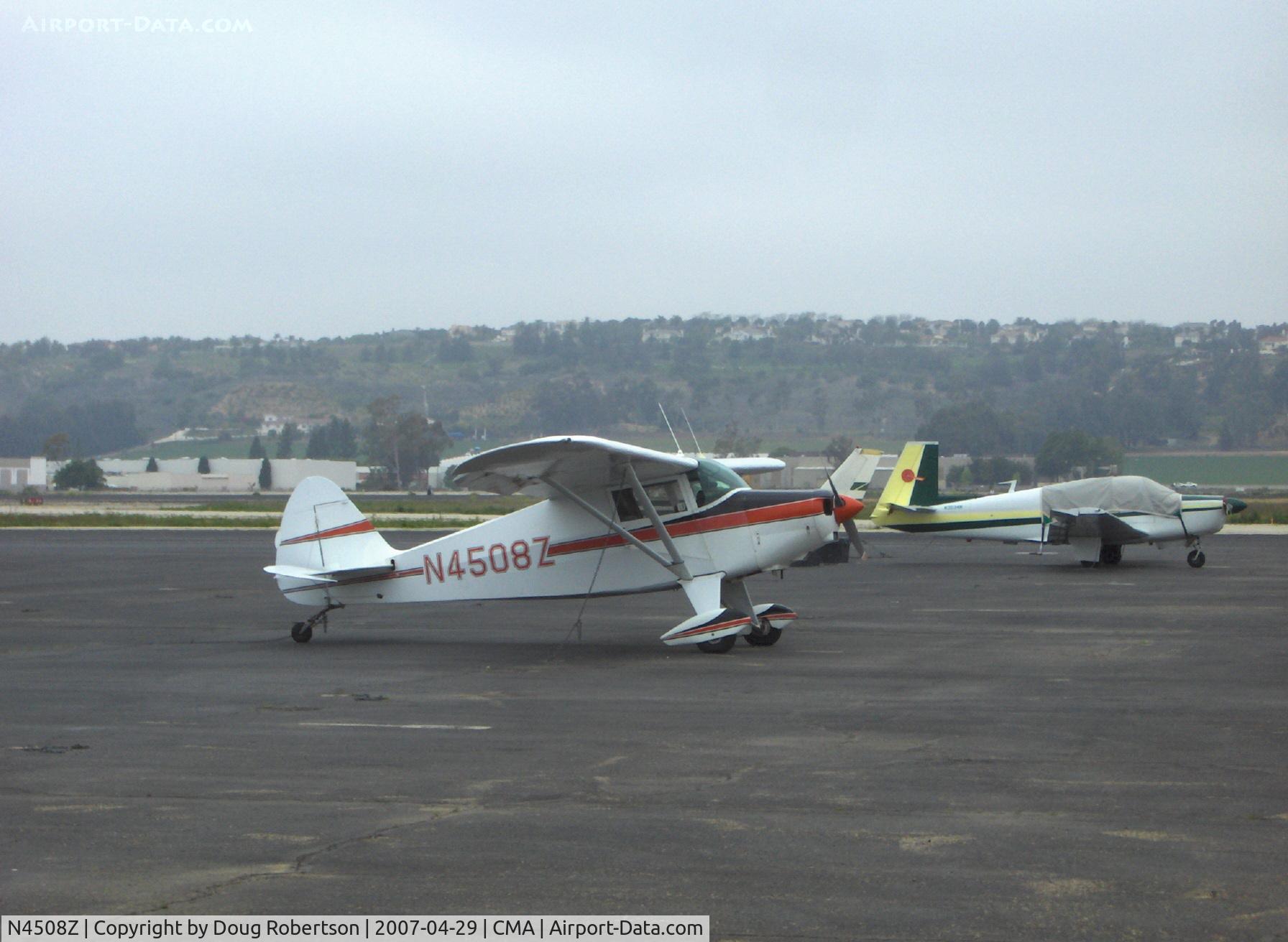N4508Z, 1960 Piper PA-22-108 Colt C/N 22-8010, 1960 Piper PA-22-108 COLT, Lycoming O-235-C1B 108 Hp two place trainer, tail-wheel conversion mod from Tri-gear (1st taildragger COLT I have seen-far cuter than the 'Milkstool' COLT)