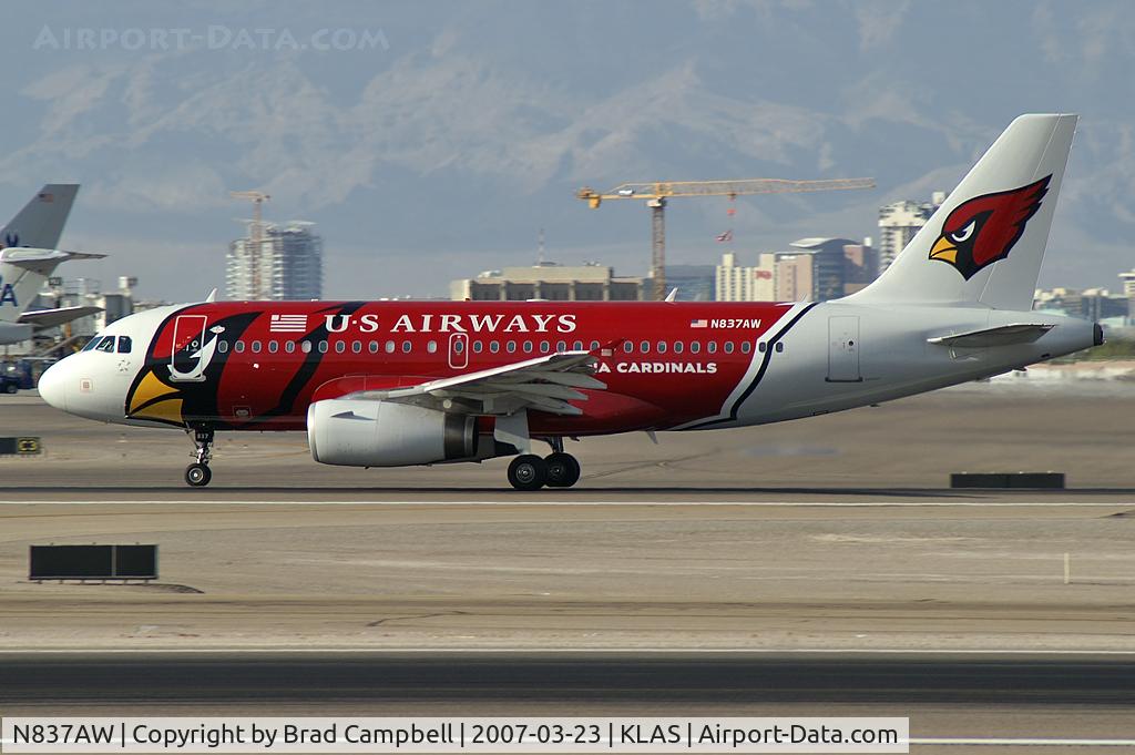 N837AW, 2005 Airbus A319-132 C/N 2595, US Airways - 'Arizona Cardinals' / 2005 Airbus A319-132