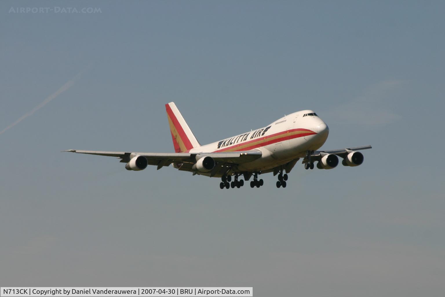 N713CK, 1975 Boeing 747-2B4B C/N 21099, flight K4 208 is descending to rwy 02