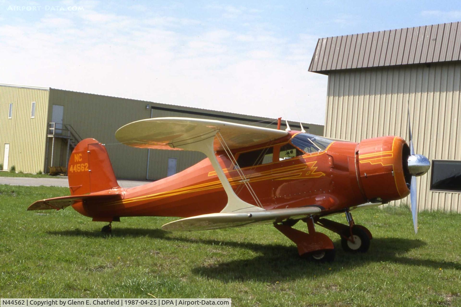 N44562, 1944 Beech D17S Staggerwing C/N 6923, ex-Navy GB-2 Bu.no. 23743.  I got a ride in this one.
