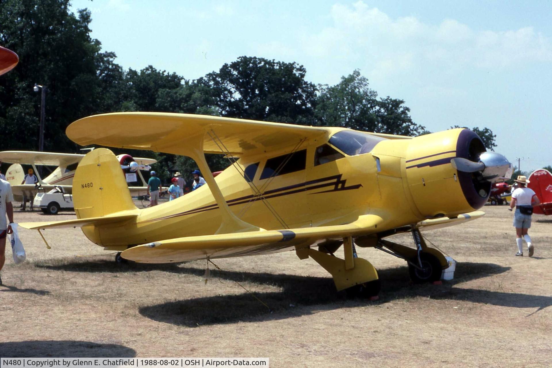 N480, 1943 Beech D17S Staggerwing C/N 4810, ex-Navy GB-2 Bu. No. 33011 at the EAA Fly In