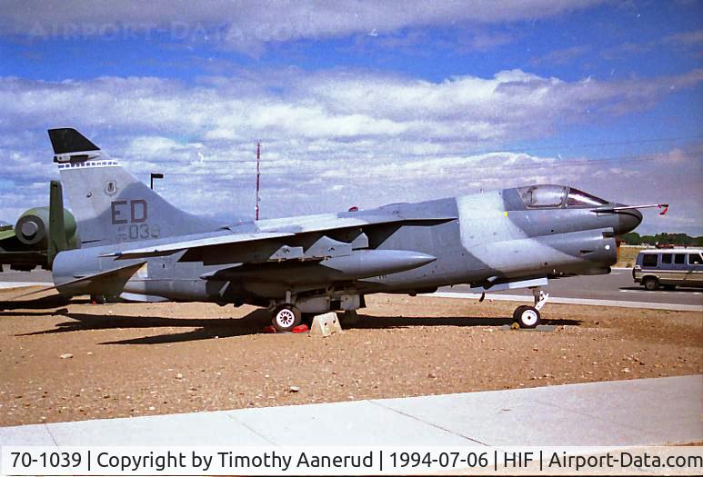 70-1039, LTV YA-7F Corsair II C/N D-185, Hill AFB Museum, Ling-Temco-Vought YA-7F Corsair-II, 70-1039