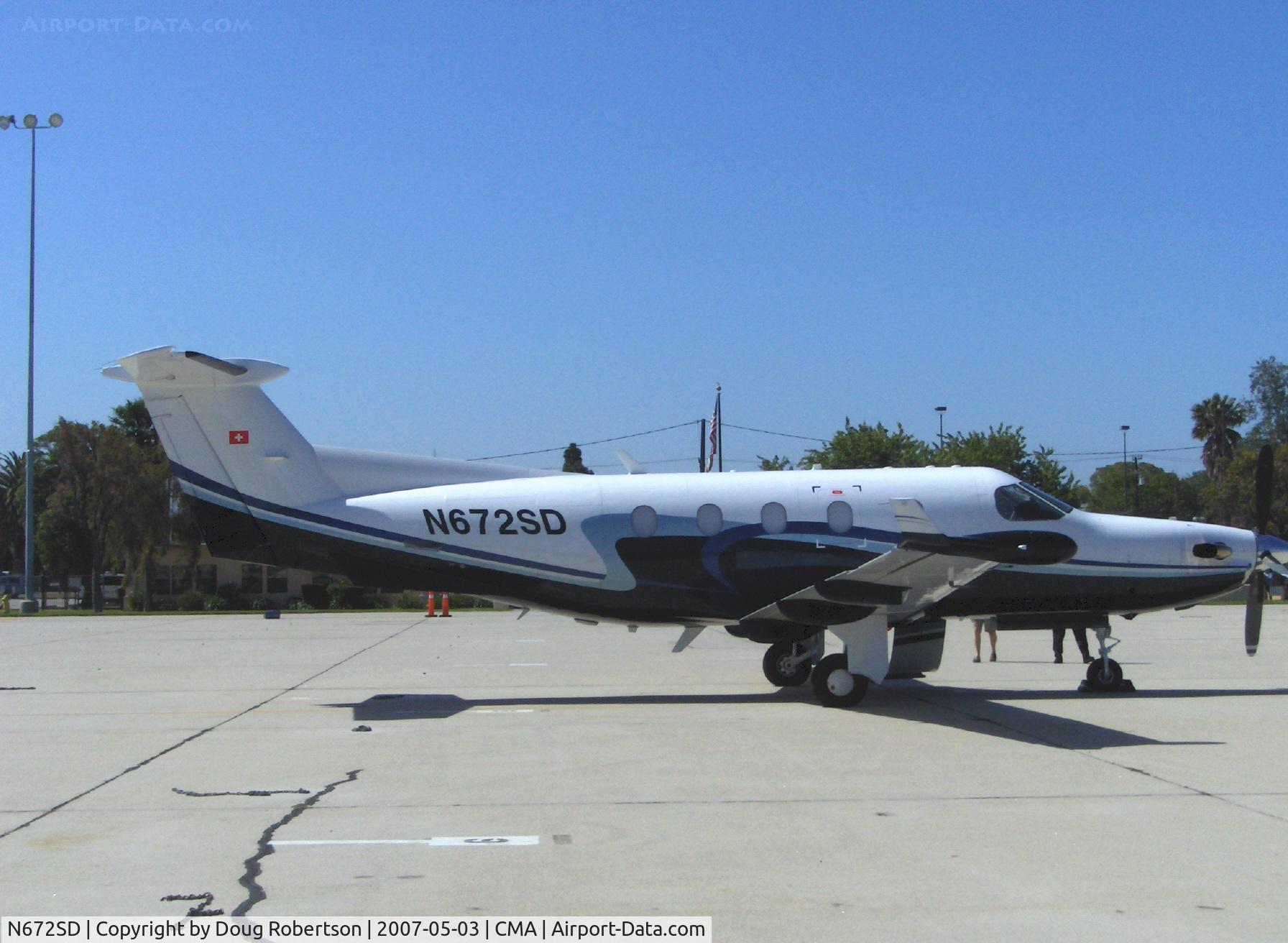 N672SD, 2005 Pilatus PC-12/45 C/N 666, 2005 Pilatus PC-12/45, one 1,605 shp Pratt & Whitney (Canada) PT6A-67B Turboprop flat rated at 1,200 shp for takeoff, 1.000 shp continuous, max speed 311 mph at 25,000 ft. Normalair Garrett cabin pressurization system. Boarding passengers
