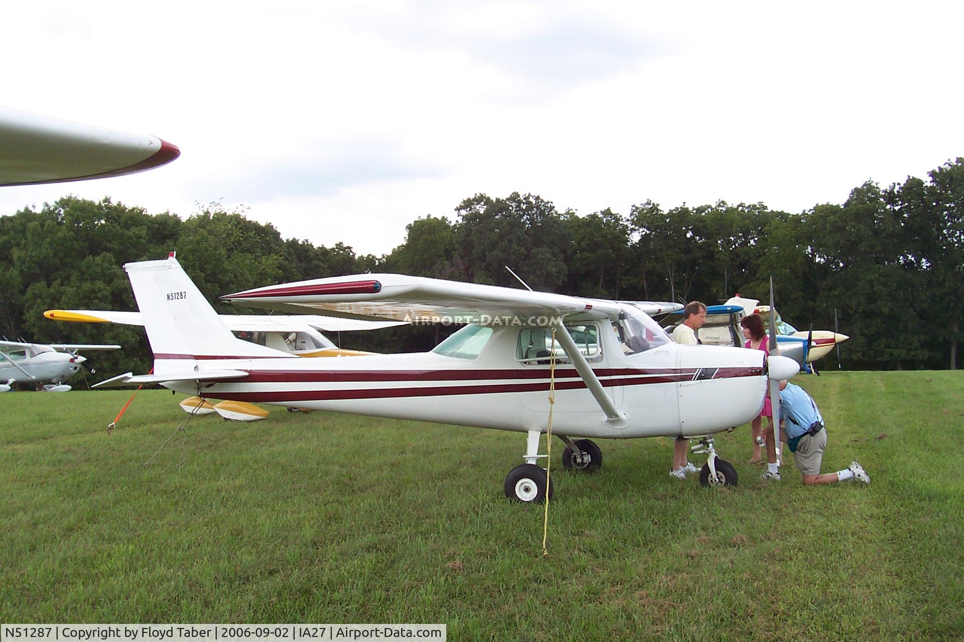 N51287, 1968 Cessna 150J C/N 15069897, C150 at the Antique Fly in Blakesburg Iowa