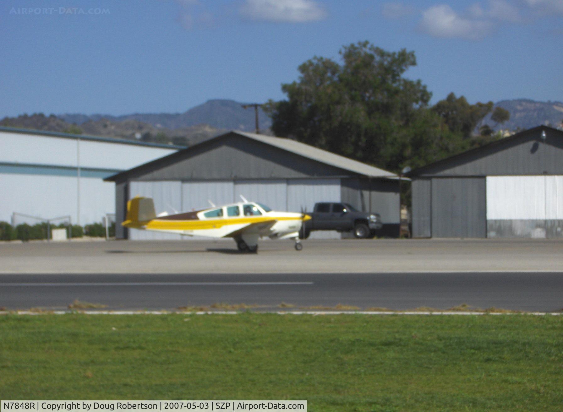 N7848R, 1968 Beech V35A Bonanza C/N D-8904, 1968 Beech V35A BONANZA, Continental IO-550 300 Hp upgrade, taxi (wrong way)