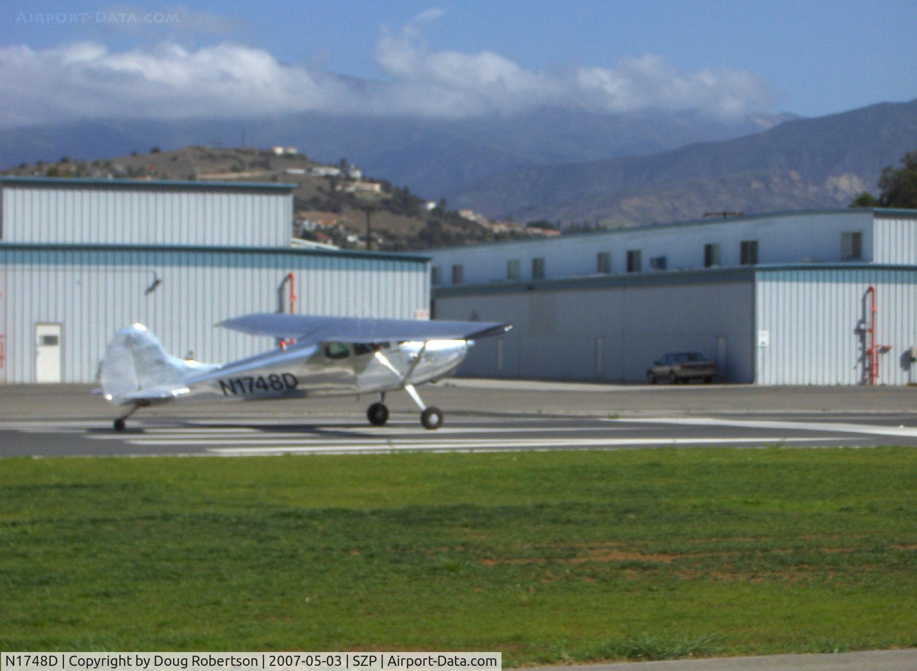 N1748D, 1951 Cessna 170A C/N 20191, 1951 Cessna 170A, Continental C145 145 Hp, takeoff roll Rwy 04