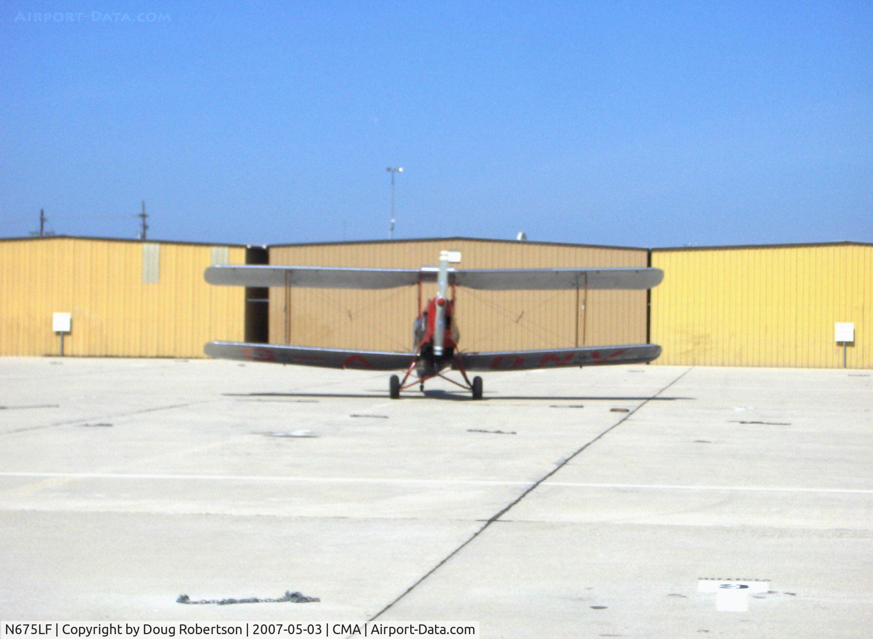 N675LF, 1944 De Havilland DH-82A Tiger Moth II C/N 86572, 1944 DeHavilland DH 82A TIGER MOTH, Gipsy Major I 4 cylinder air-cooled 135 Hp, flew over from SZP to see the visiting Boeing B-17, Consolidated B-24 and North American B-25 WWII warbirds on two day display