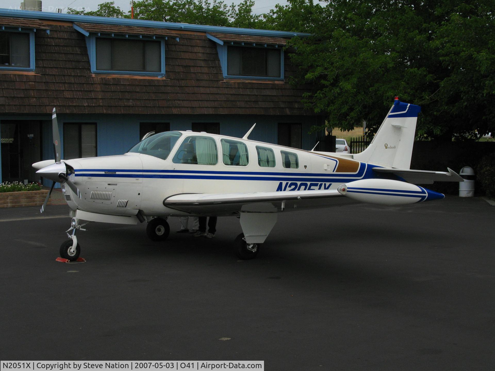 N2051X, 1978 Beech A36 Bonanza 36 C/N E-1411, 1978 Beech A36 Bonanza at Woodland Aviation @ Watts-Woodland Airport, CA