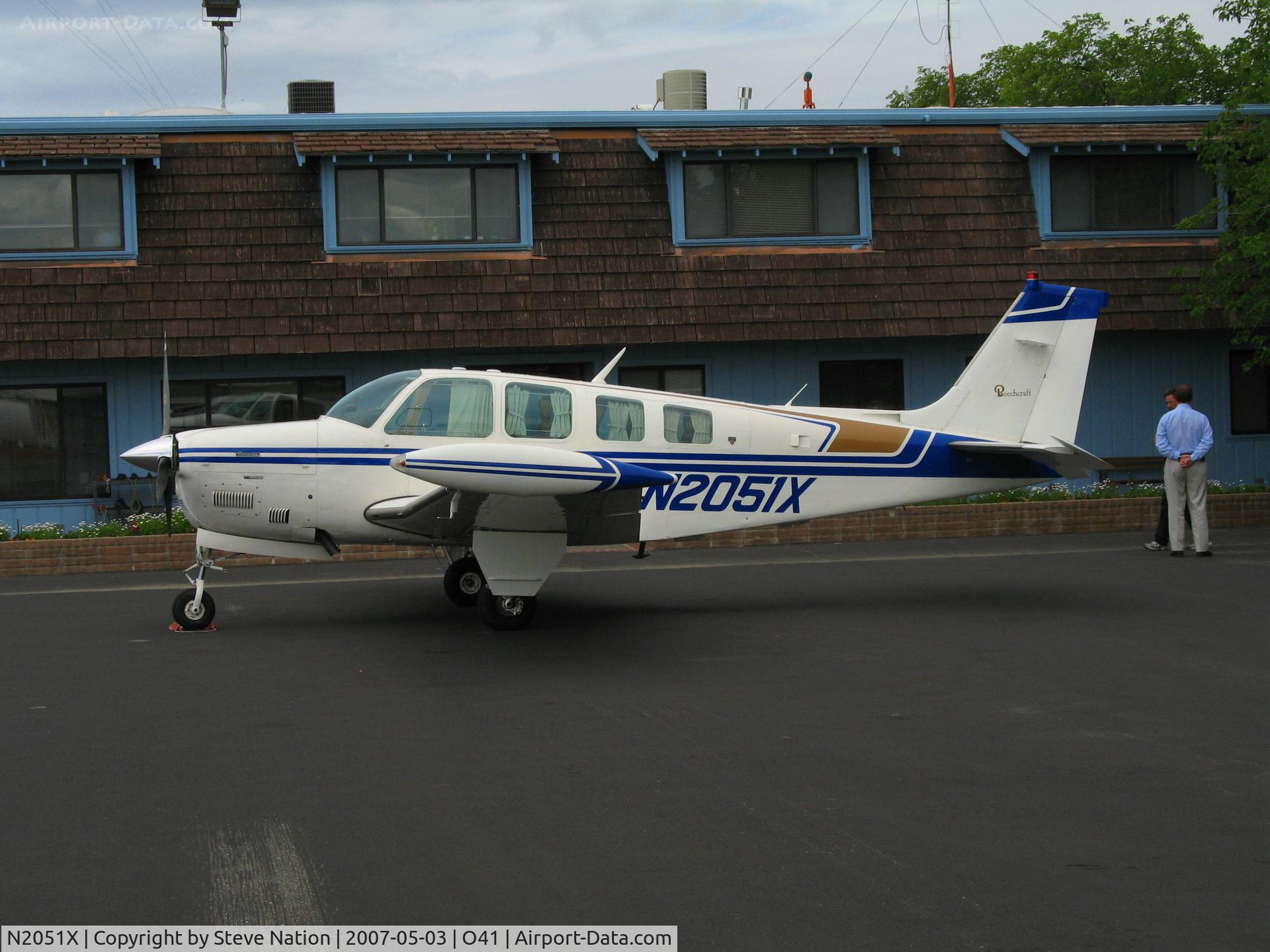N2051X, 1978 Beech A36 Bonanza 36 C/N E-1411, 1978 Beech A36 Bonanza at Woodland Aviation @ Watts-Woodland Airport, CA