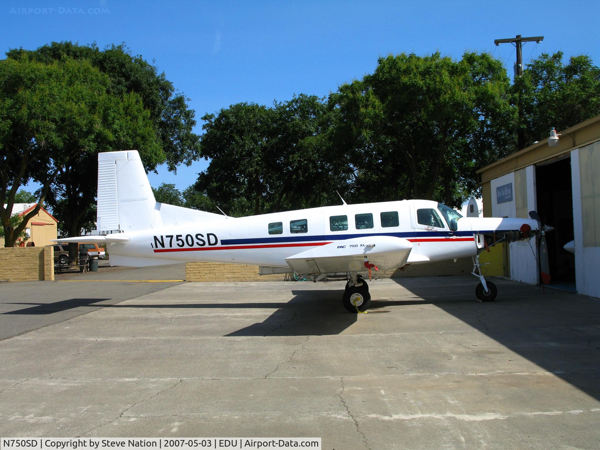 N750SD, 2004 Pacific Aerospace 750XL C/N 111, Skydive Temple (TX) 2004 Pacific Aerospace 750XL for skydiving @ University Airport (Davis), CA