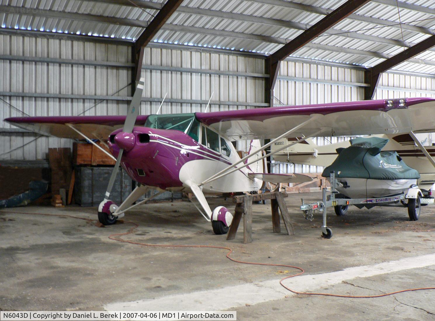 N6043D, 1956 Piper PA-22-150 C/N 22-4696, This 1956 Tri-Pacer has been converted to a tail-dragger.  She is proudly displayed at the Massey Air Museum.