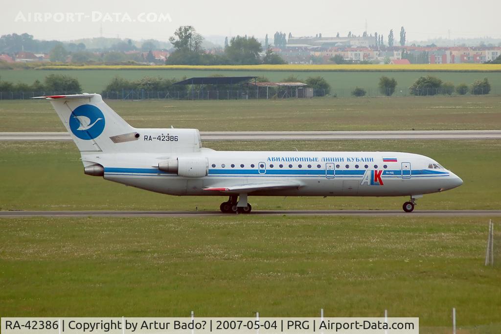 RA-42386, 1990 Yakovlev Yak-42D C/N 4520424016310, Kuban Airlines