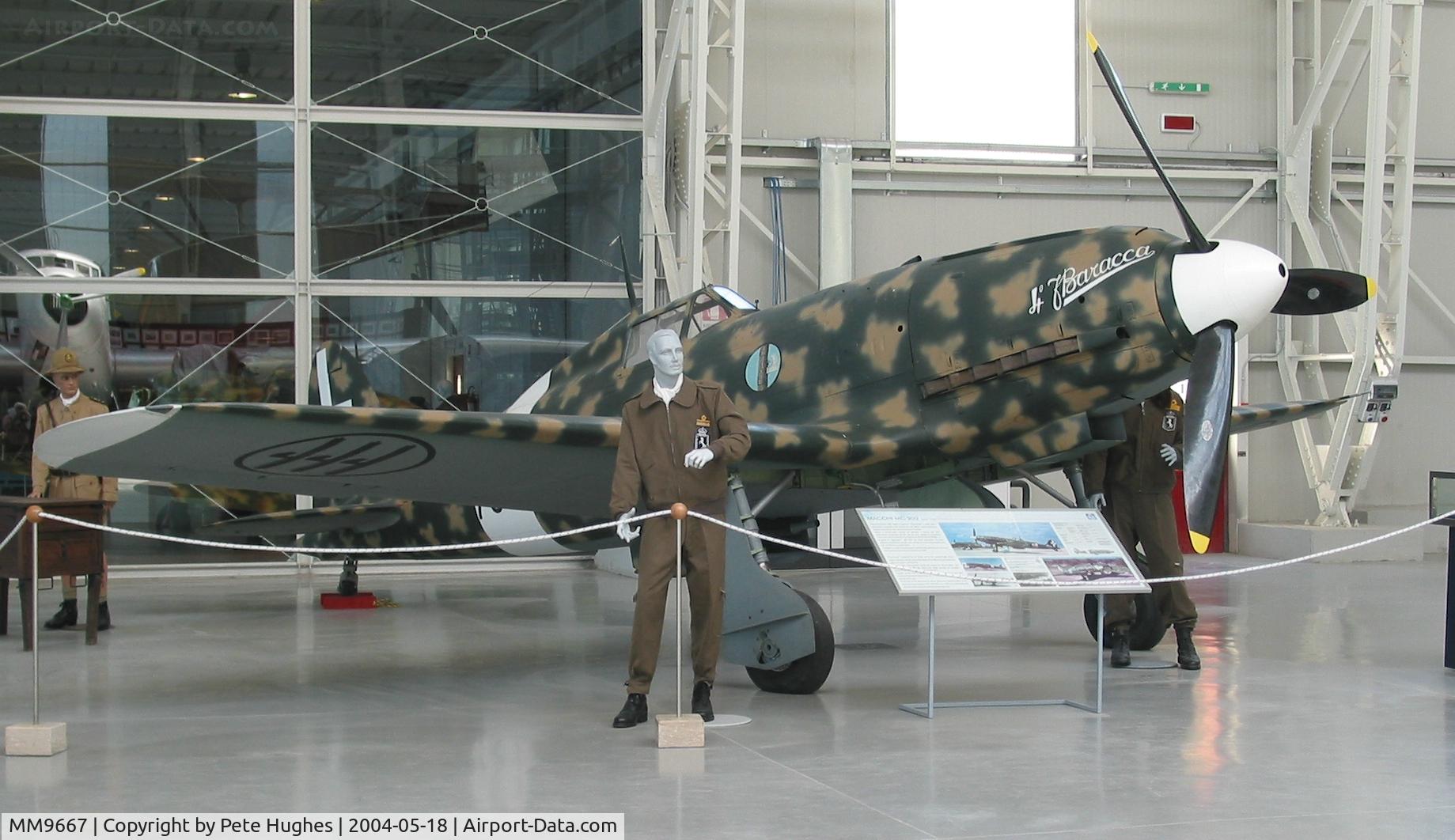 MM9667, Macchi MC.202 Folgore C/N 366, painted as MM7844 code 73-7, Macchi MC202 Folgore at the superb Vigna di Valle museum near Rome, Italy.  Uploaded for Doug Robertson's MC202 article.