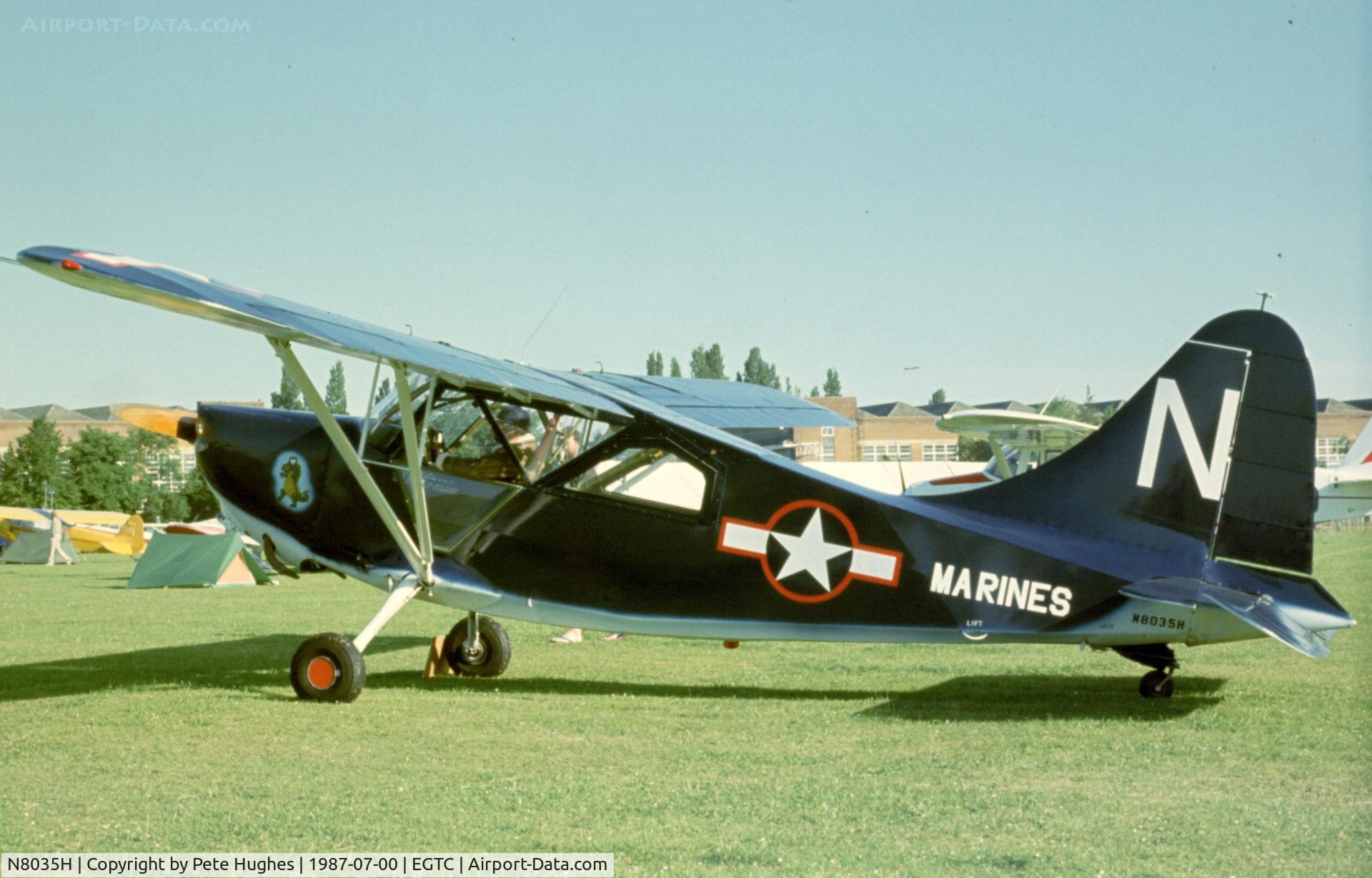 N8035H, 1944 Stinson L-5C Sentinel C/N 76-3615, Stinson L-5 at the PFA Rally Cranfield, July 1987