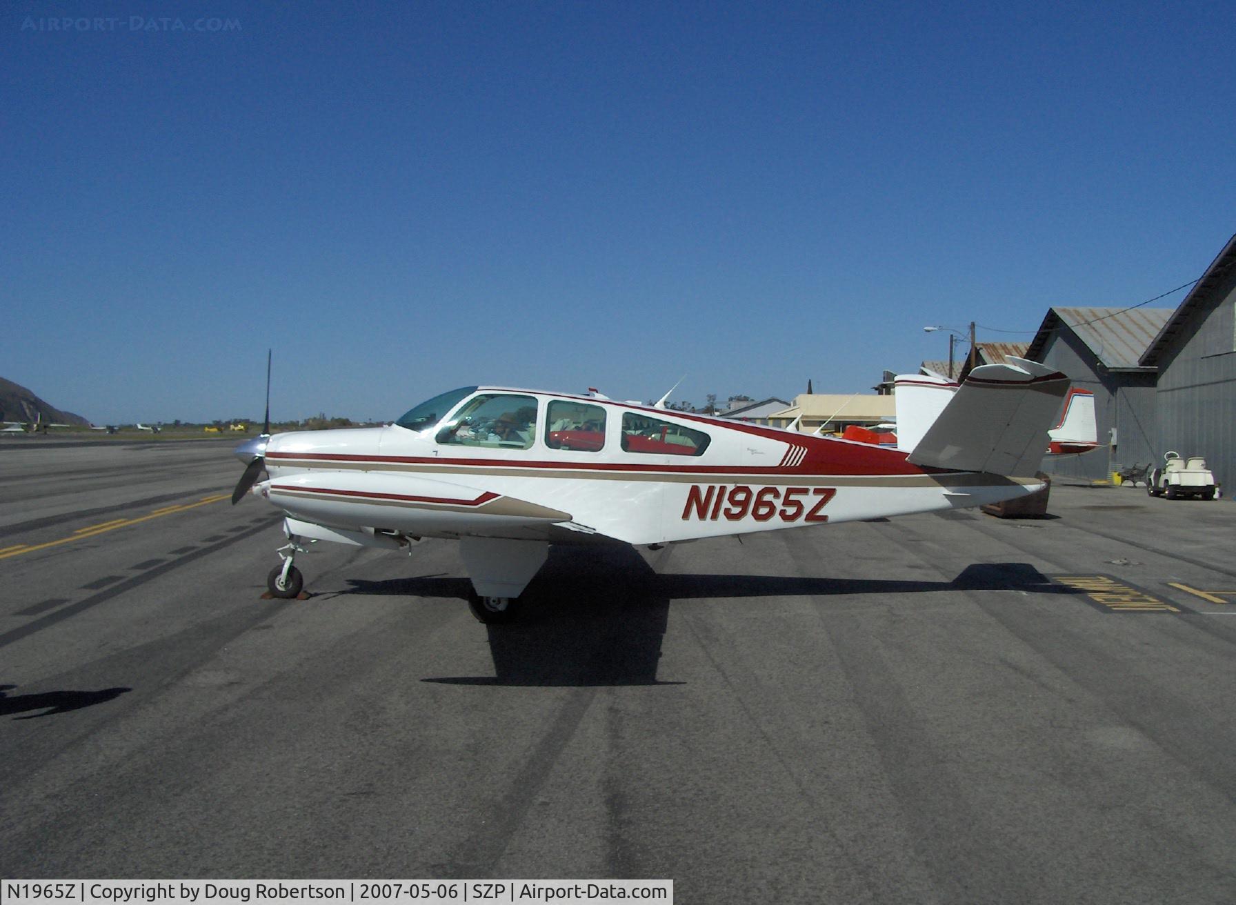 N1965Z, 1965 Beech S35 Bonanza C/N D-7805, 1965 Beech S35 BONANZA, Continental IO-520-B 285 Hp