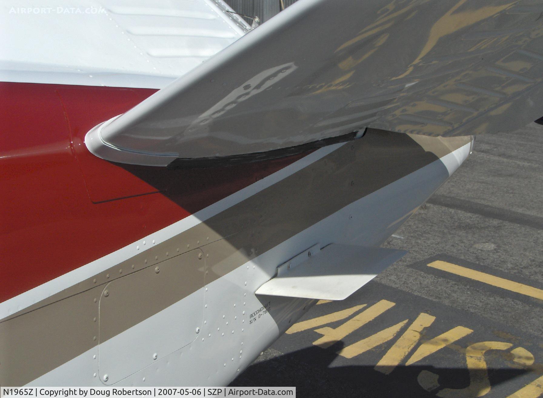 N1965Z, 1965 Beech S35 Bonanza C/N D-7805, 1965 Beech S35 BONANZA, Continental IO-520-B 285 Hp, ruddervator cuff mod