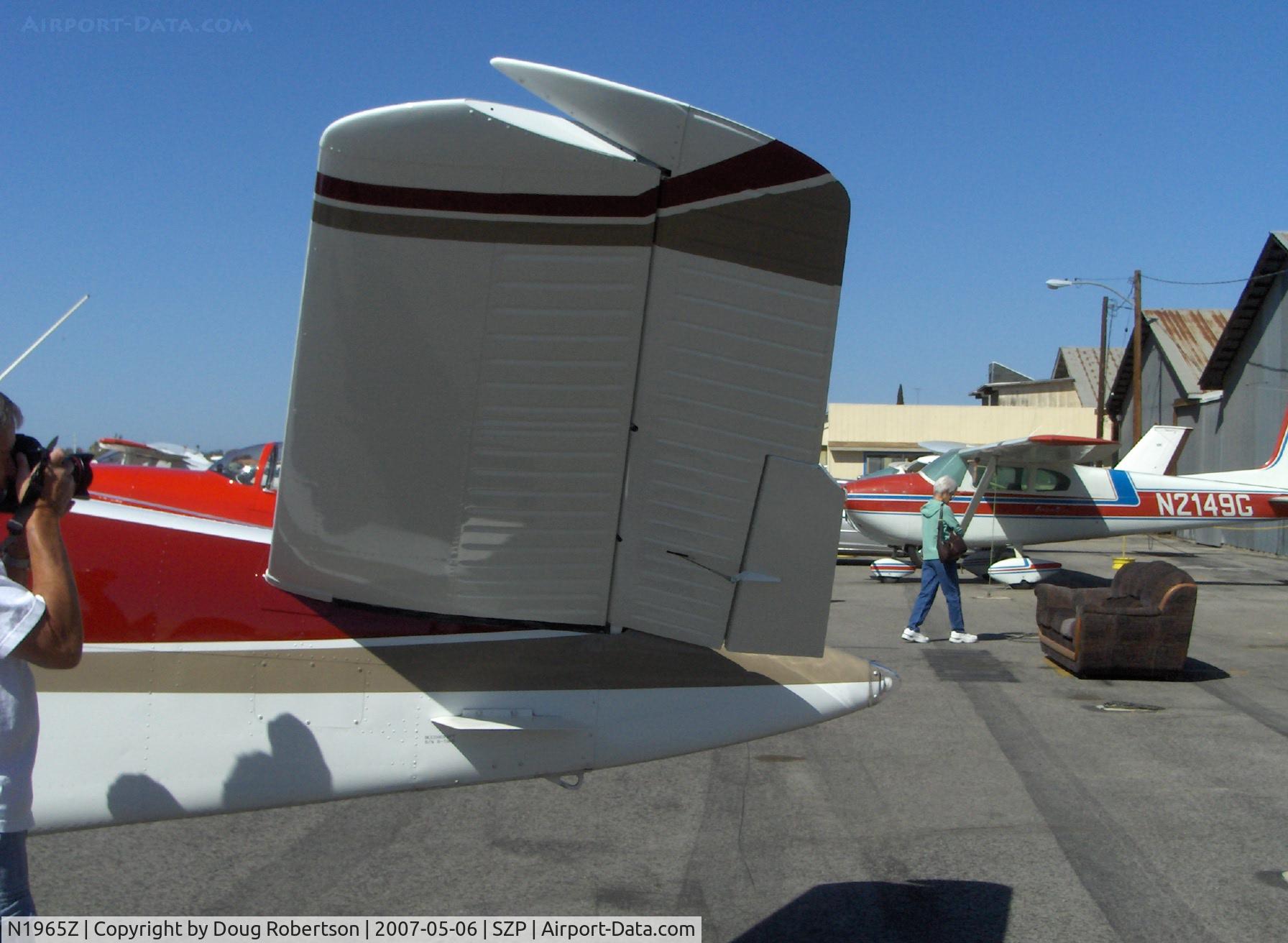 N1965Z, 1965 Beech S35 Bonanza C/N D-7805, 1965 Beech S35 BONANZA, Continental IO-520-B 285 Hp, ruddervator cuff mod
