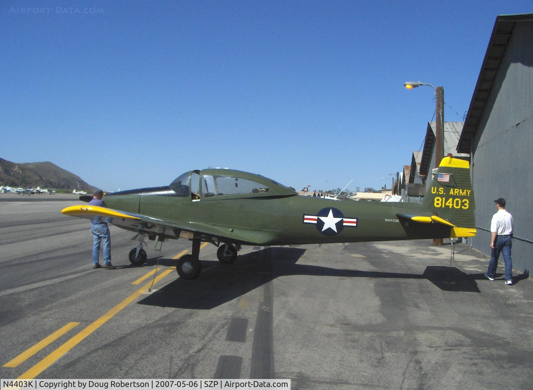 N4403K, 1948 Ryan Navion C/N NAV-4-1403, 1948 Ryan NAVION as L-17B, Continental E-185 (pilot/owner states 225 Hp)