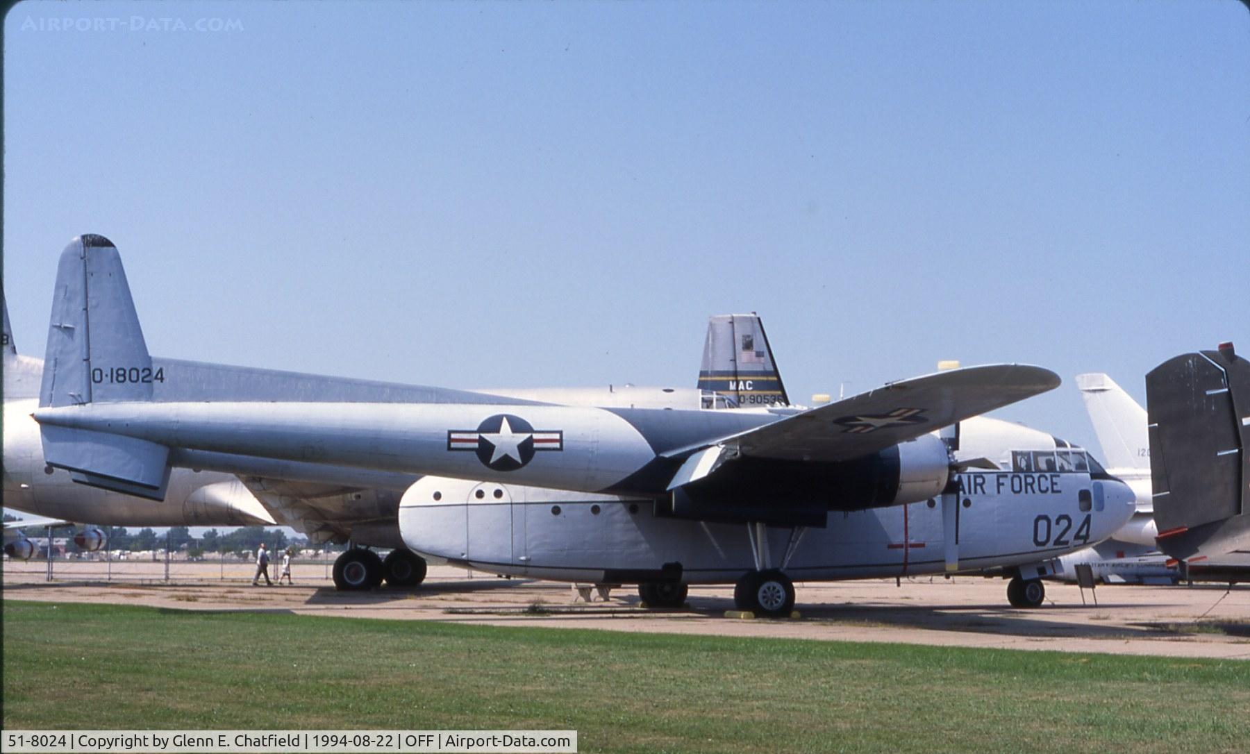 51-8024, 1951 Fairchild C-119F-FA Flying Boxcar C/N 10767, C-119F at the old Strategic Air Command Museum