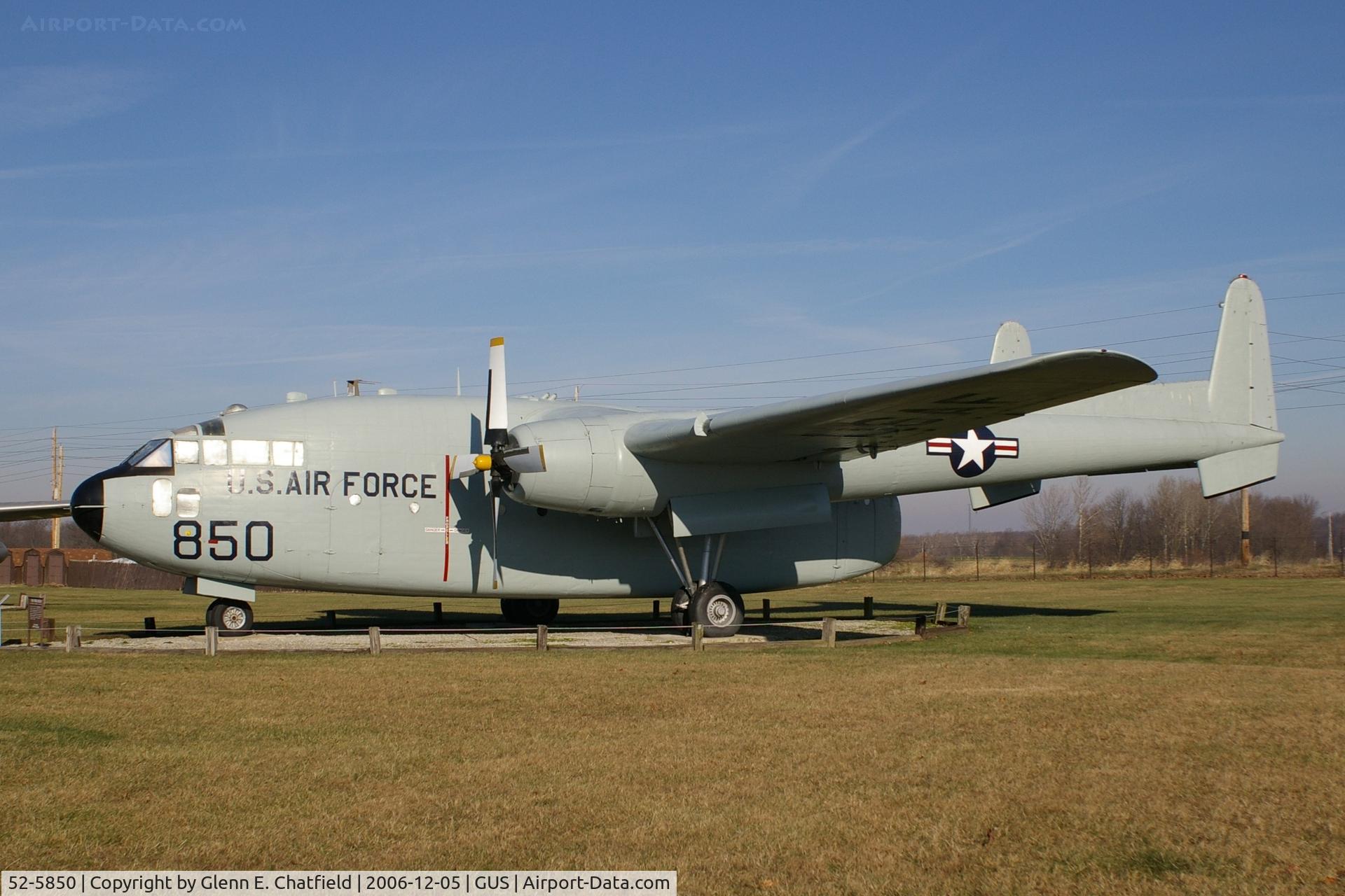 52-5850, 1952 Fairchild C-119G Flying Boxcar C/N 11009, C-119G at Grissom AFB Museum