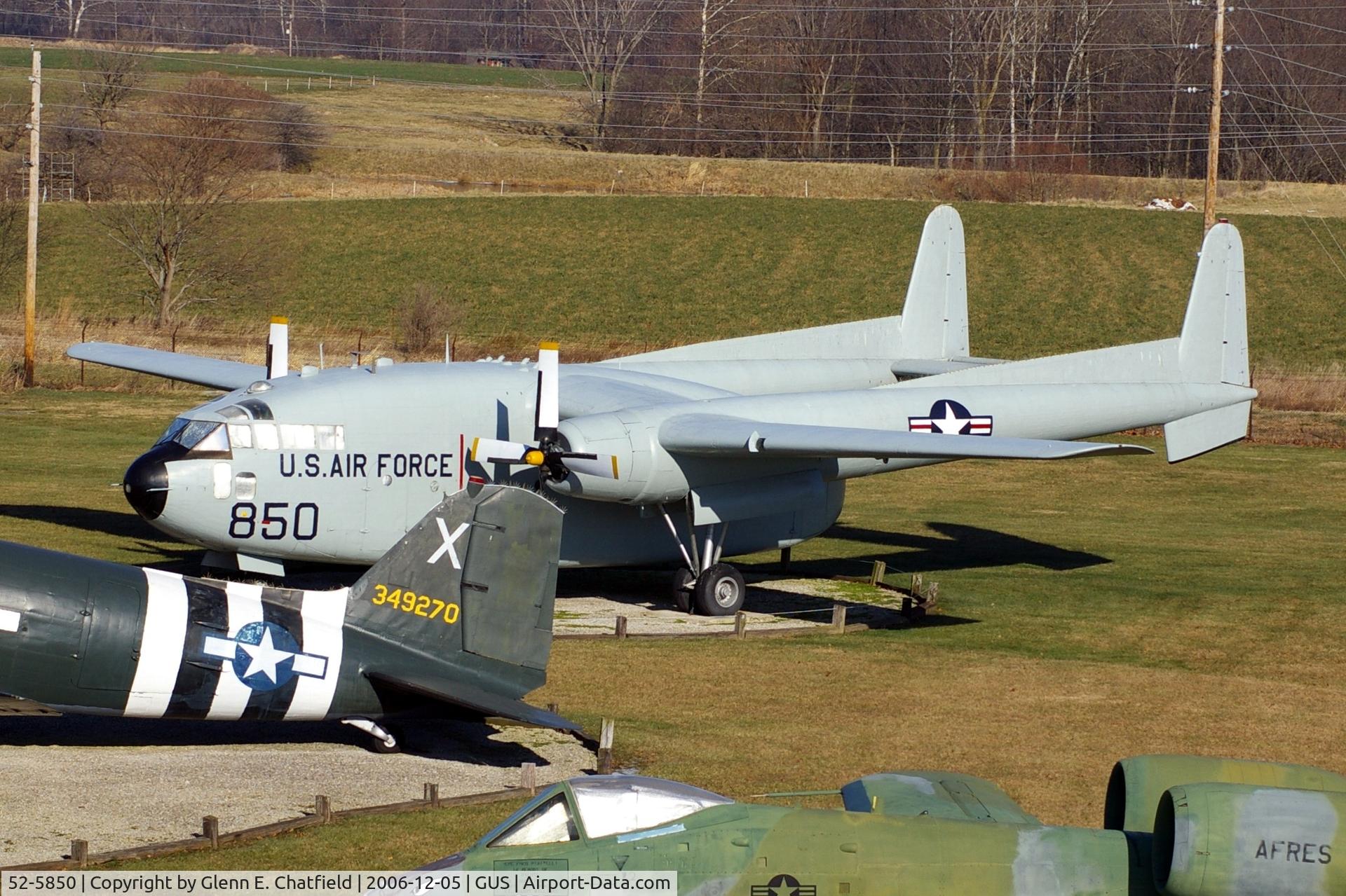 52-5850, 1952 Fairchild C-119G Flying Boxcar C/N 11009, C-119G at Grissom AFB Museum