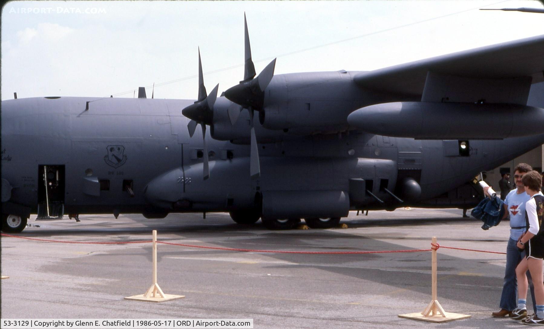 53-3129, 1953 Lockheed AC-130A-LM Hercules C/N 182-3001, AC-130A at Air National Guard ramp during open house