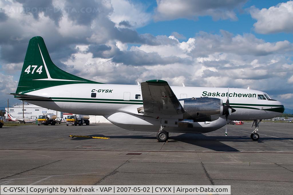 C-GYSK, 1955 Convair VC-131D-CO Samaritan C/N 234, Saskatchewan Convair 580