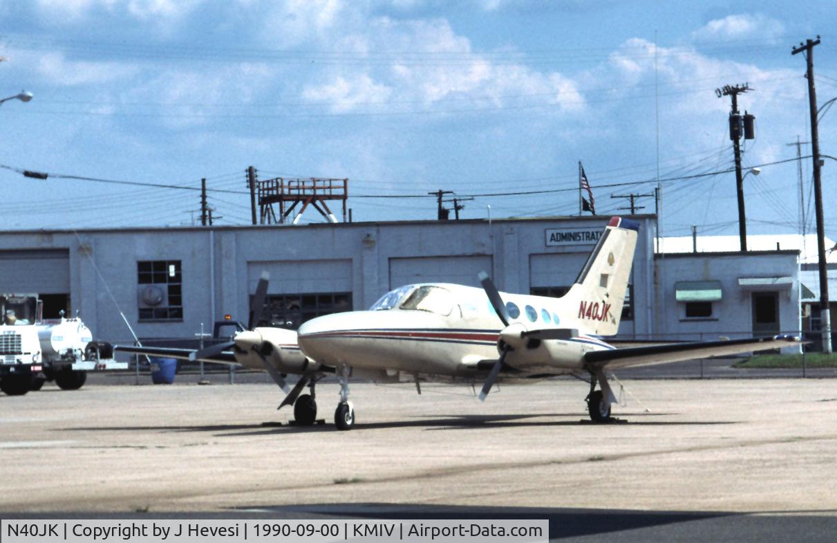 N40JK, 1977 Cessna 421C Golden Eagle C/N 421C0441, On transient ramp. (scanned from small photo)