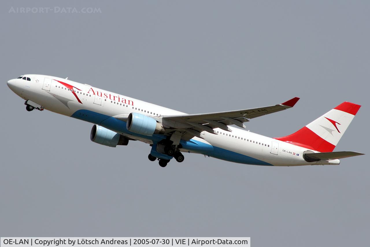 OE-LAN, 1997 Airbus A330-223 C/N 195, departure RWY34