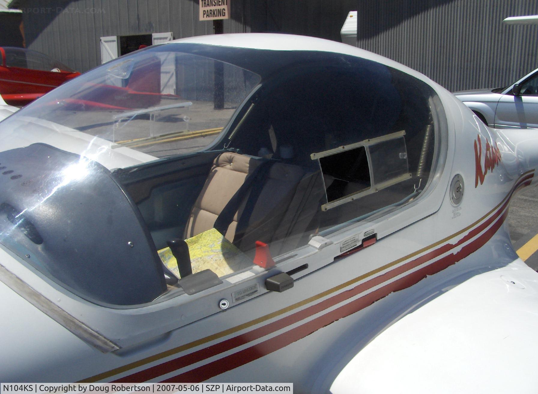 N104KS, 1995 Diamond DA-20A-1 Katana C/N 10048, 1995 Diamond DA-20-A1 KATANA (Samurai Sword), Rotax 912-3 79.9 Hp, 2.27/1 reduction gearing to Hoffman composite Constant Speed prop, Cruise speed at 75% 137 mph, side by side seating