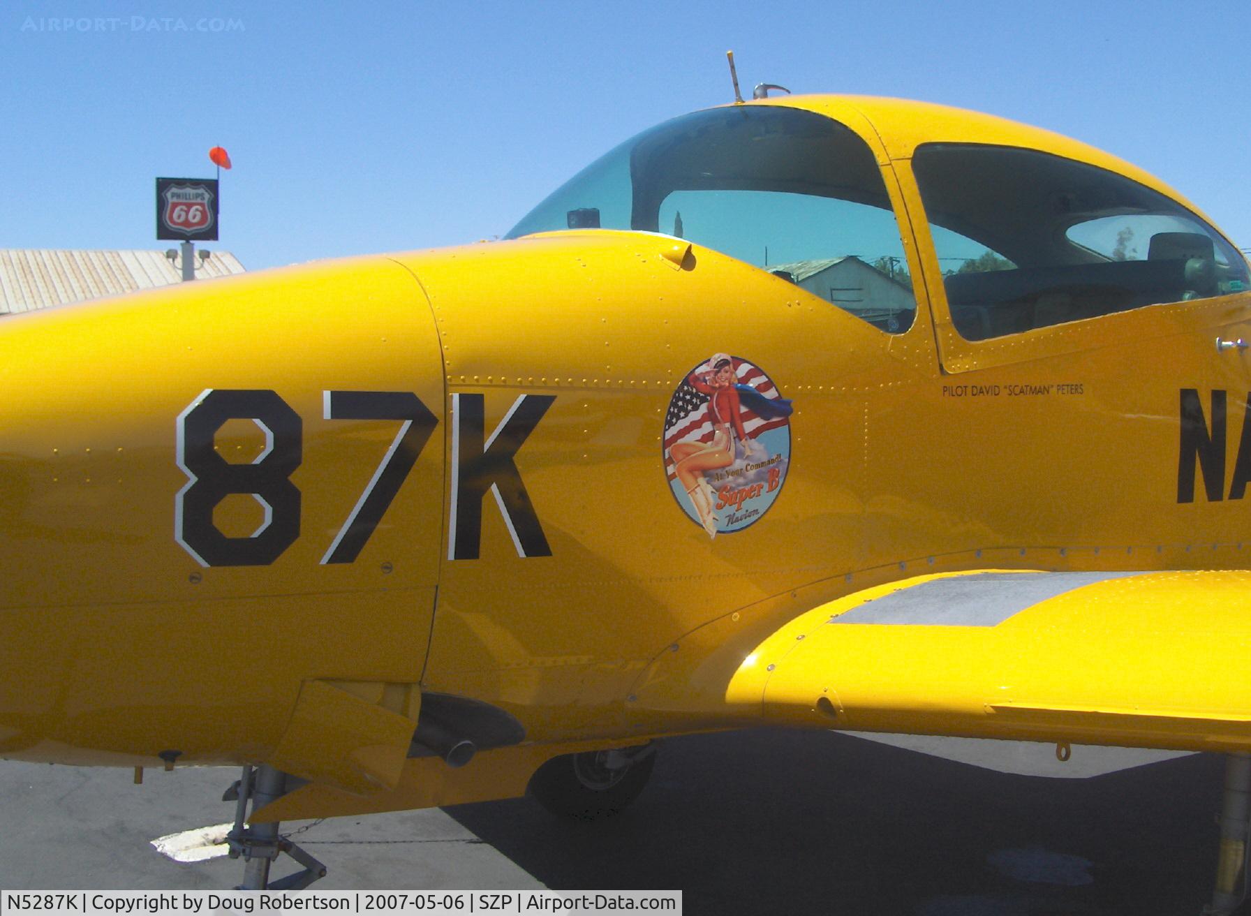 N5287K, 1950 Ryan Navion B C/N NAV-4-2187B, 1950 Ryan NAVION as L-17B SUPER B, 'At Your Command', Lycoming GO-435 C&D 240/260 Hp, nose art, single piece windshield, canopy mods