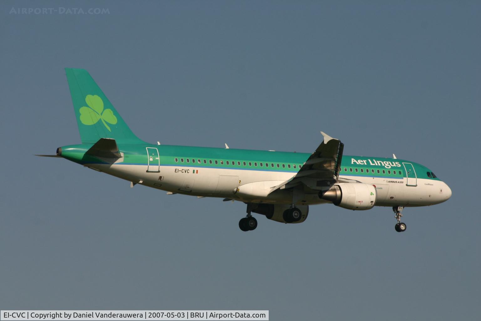 EI-CVC, 2001 Airbus A320-214 C/N 1443, flight EI630 is short to land on rwy 02