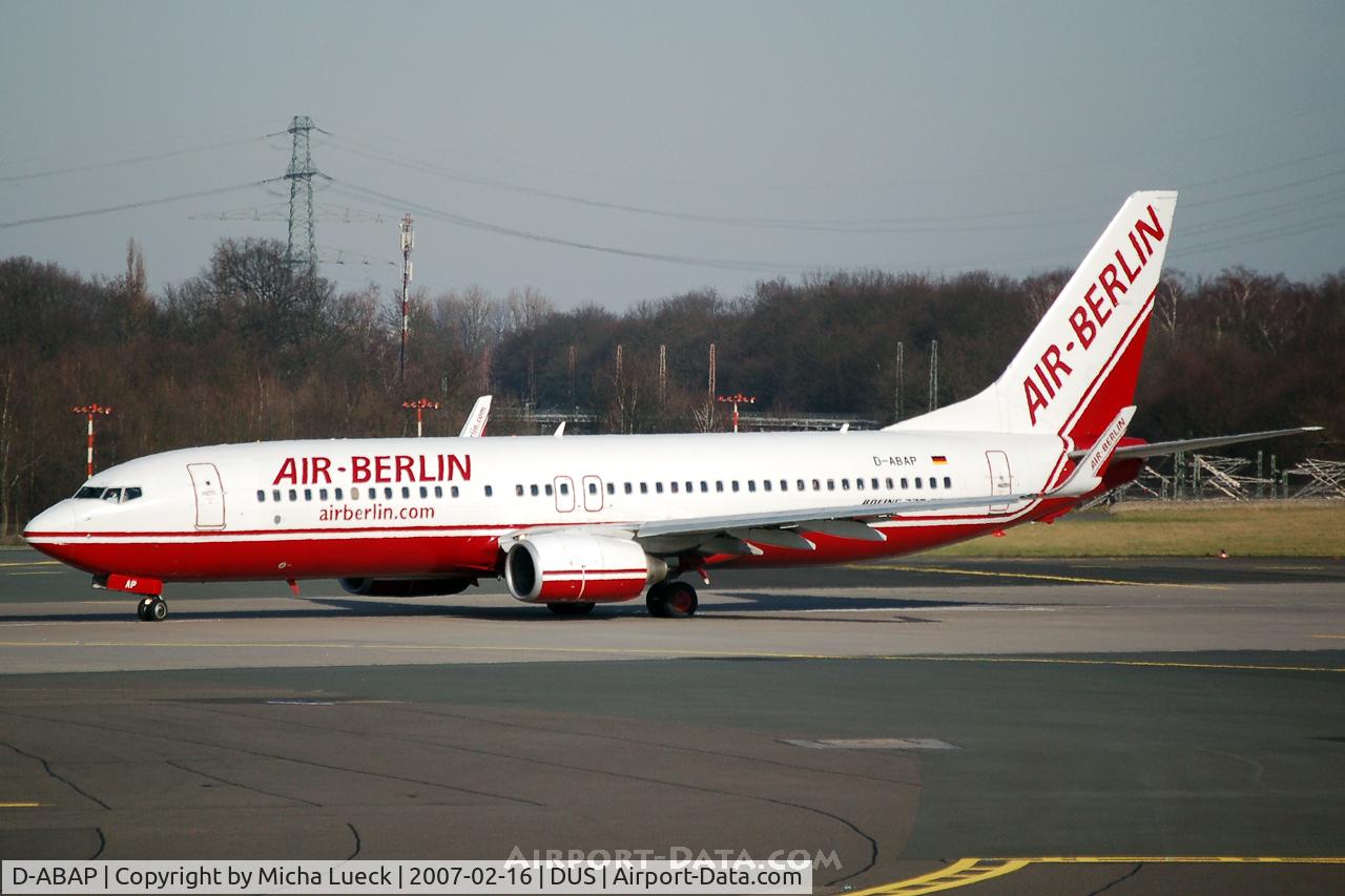 D-ABAP, 1998 Boeing 737-86J C/N 28070, At Düsseldorf airport