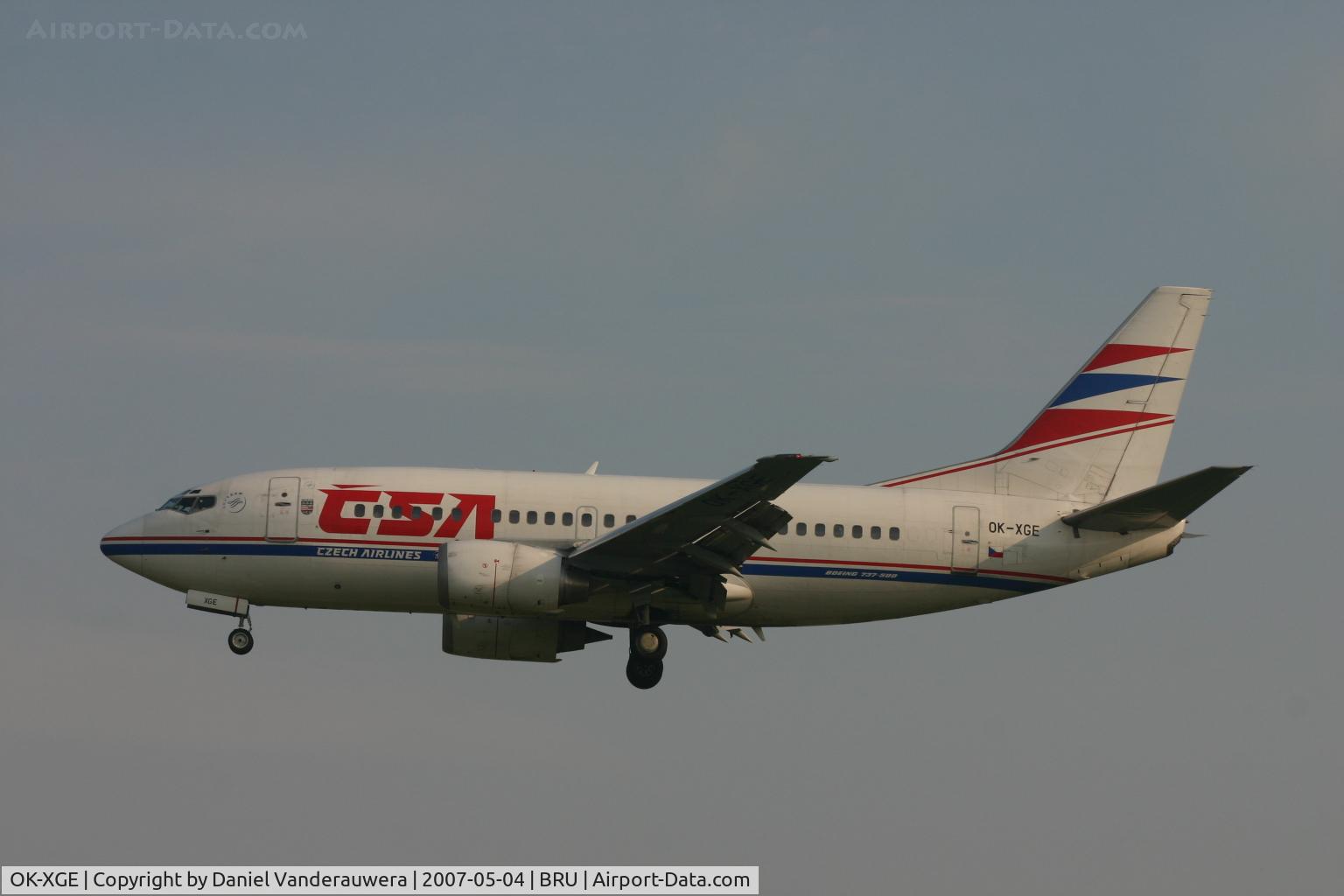 OK-XGE, 1992 Boeing 737-55S C/N 26543, early arrival of flight OK630