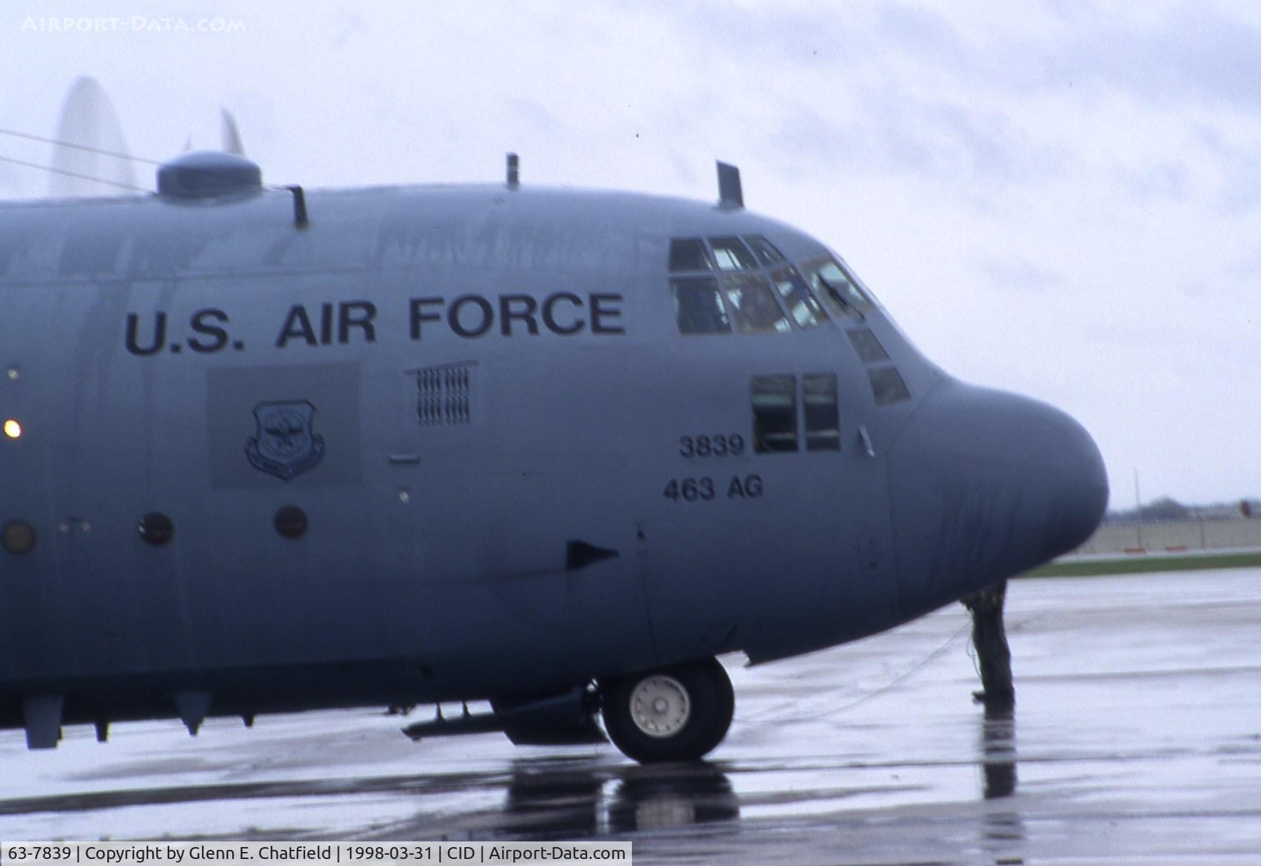 63-7839, 1963 Lockheed C-130E-LM Hercules C/N 382-3909, C-130E at the base of the control tower