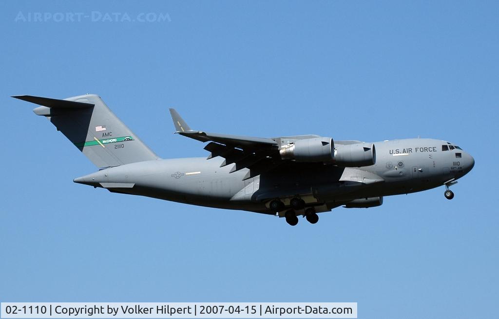 02-1110, 2002 Boeing C-17A Globemaster III C/N P-110, Boeing C-17A Globemaster III