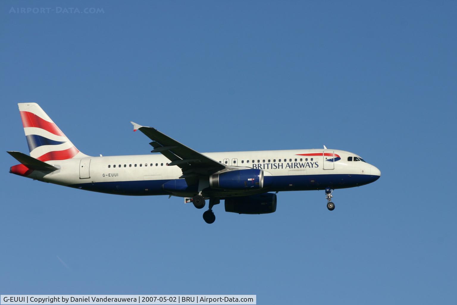G-EUUI, 2002 Airbus A320-232 C/N 1871, flight BA388 is descending to rwy 02