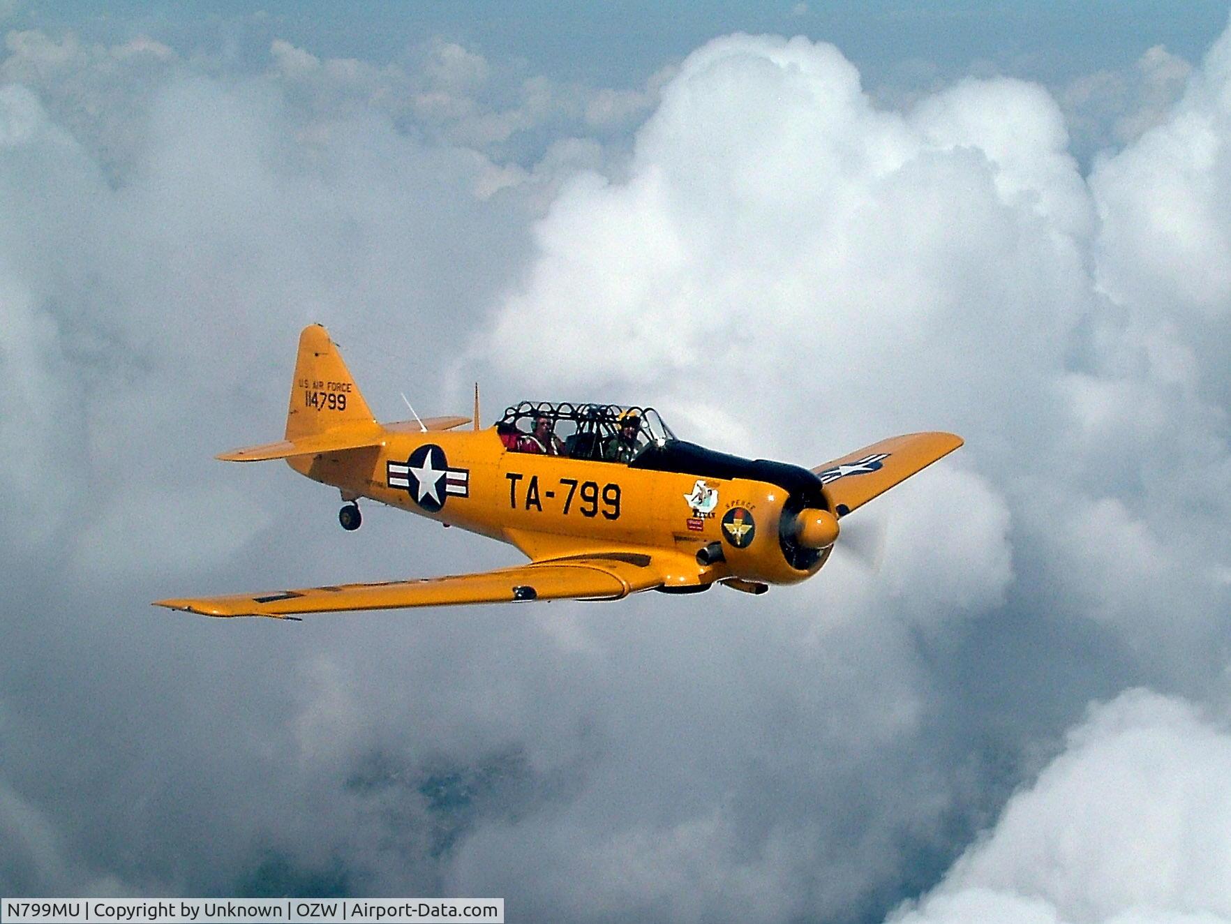 N799MU, 1949 North American T-6G Texan C/N 168-482, over Michigan