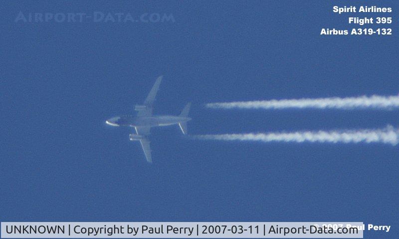 UNKNOWN, Contrails Various C/N Unknown, Spirit Airlines twelve o'clock high