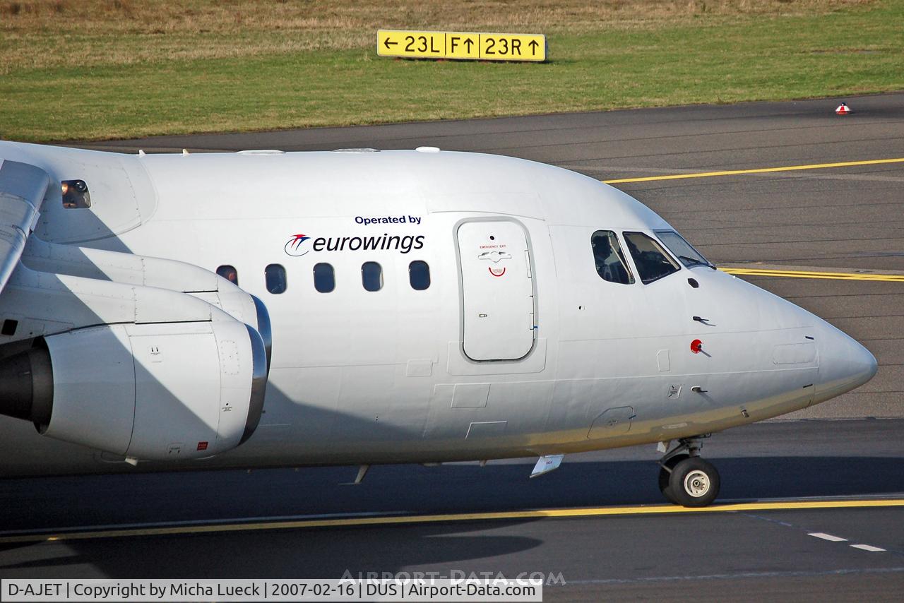 D-AJET, 1991 British Aerospace BAe.146-200 C/N E2201, Taxiing to the runway