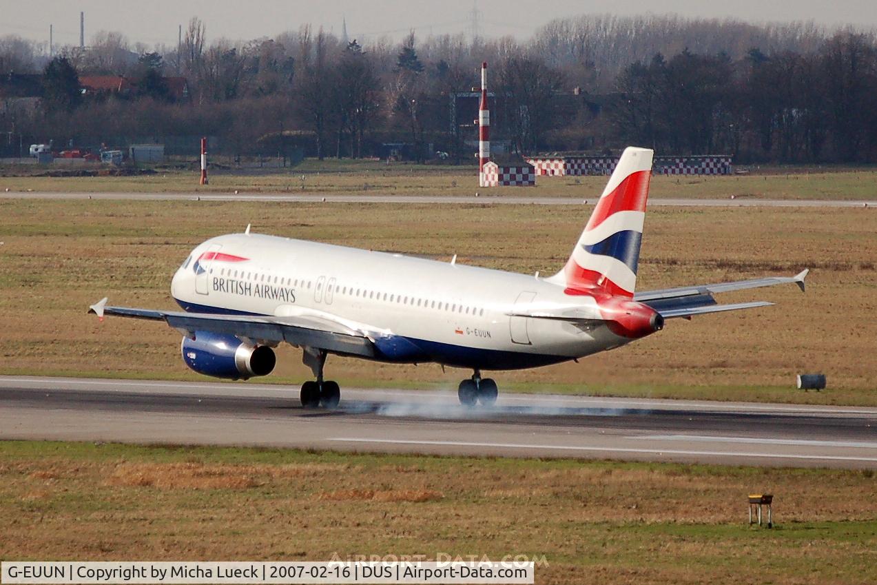G-EUUN, 2003 Airbus A320-232 C/N 1910, Burning rubber