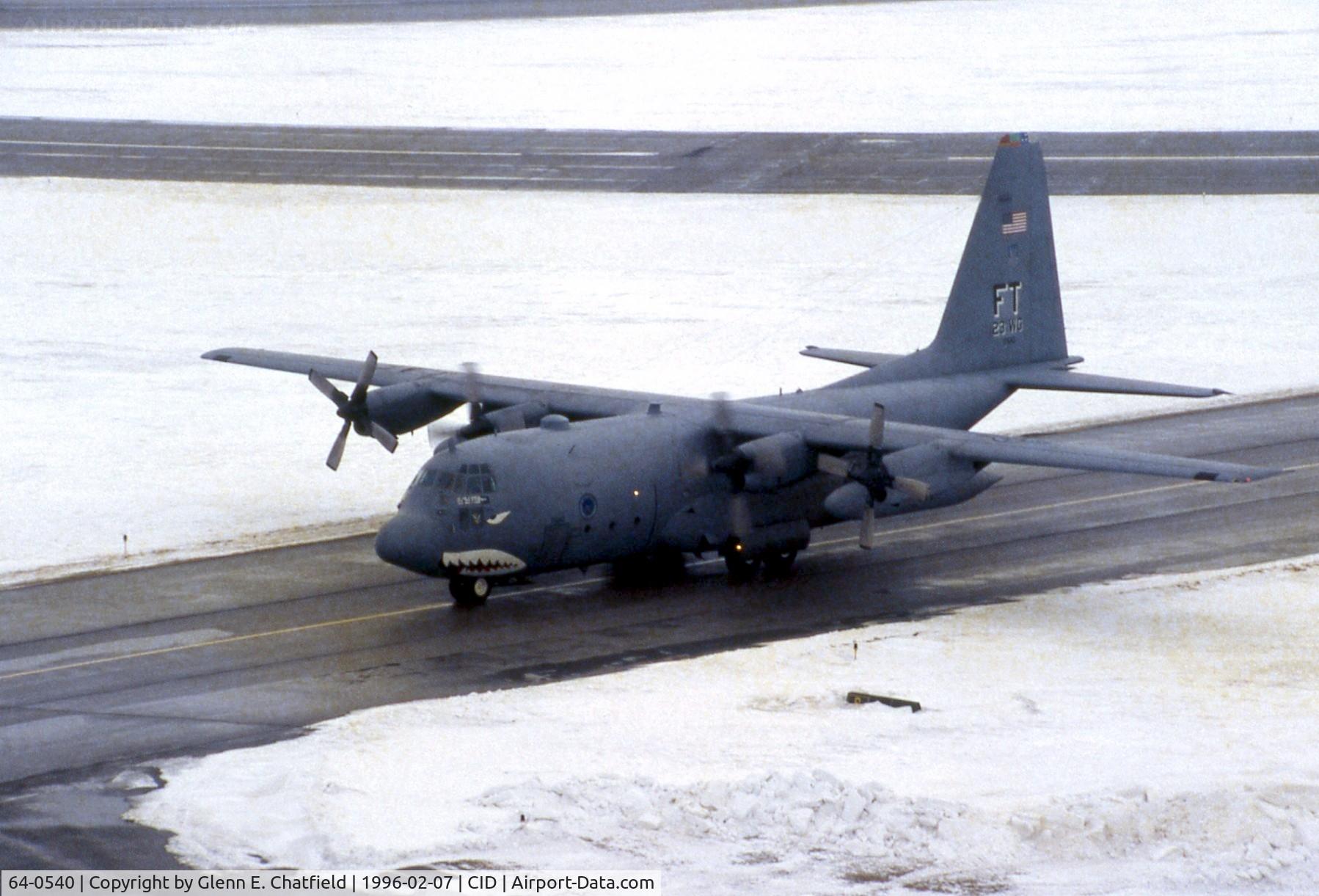 64-0540, 1964 Lockheed C-130E-LM Hercules C/N 382-4030, C-130 seen from the control tower (brownish tinge from film getting hot)