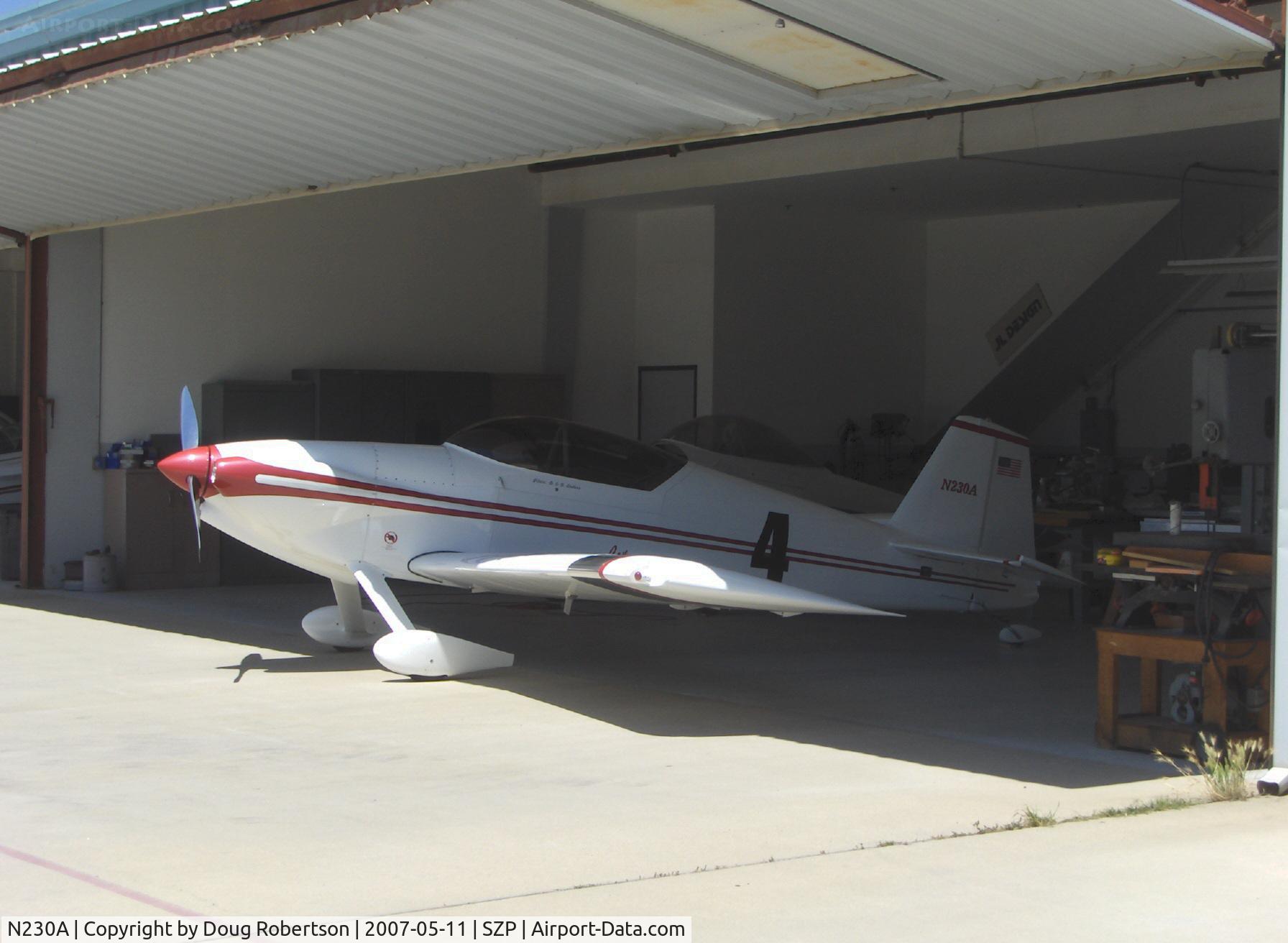 N230A, 1991 Vans RV-4 C/N 1161, 1991 Anders VAN's RV-4, Lycoming IO-360 A&C, in hangar