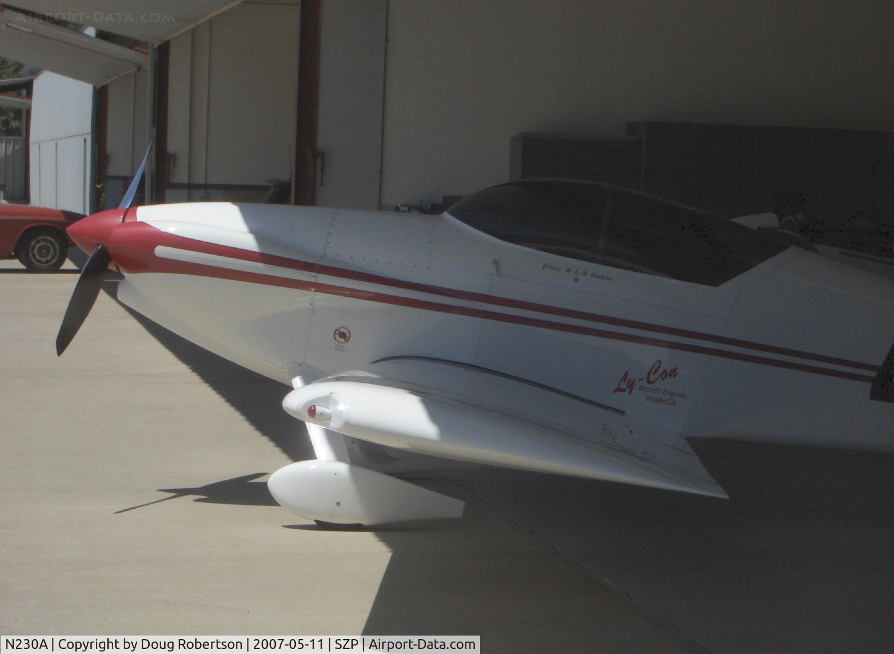 N230A, 1991 Vans RV-4 C/N 1161, 1991 Anders VAN's RV-4, Lycoming IO-360 A&C, in hangar