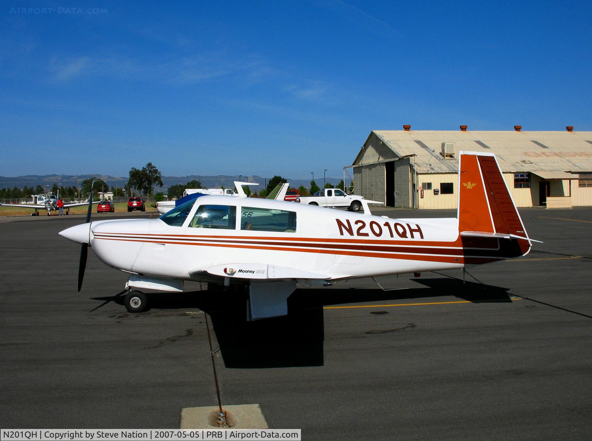 N201QH, 1977 Mooney M20J 201 C/N 24-0348, 1977 Mooney M20J visiting from Fresno @ Paso Robles, CA