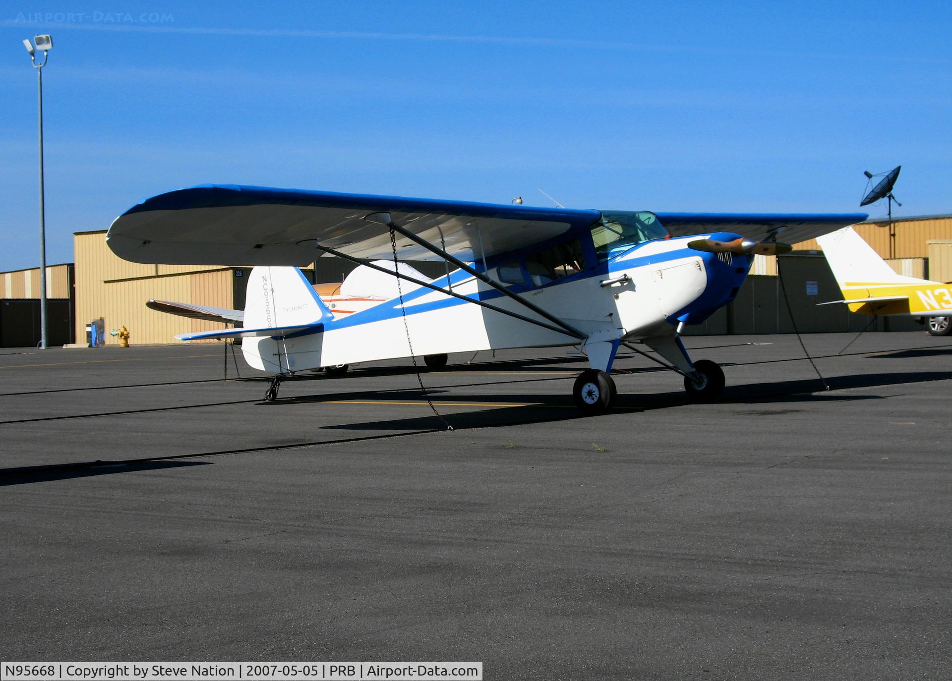 N95668, 1946 Taylorcraft BC12-D C/N 7968, Locally-based 1946 Taylorcraft BC-12D as 'NC95668' @ Paso Robles, CA