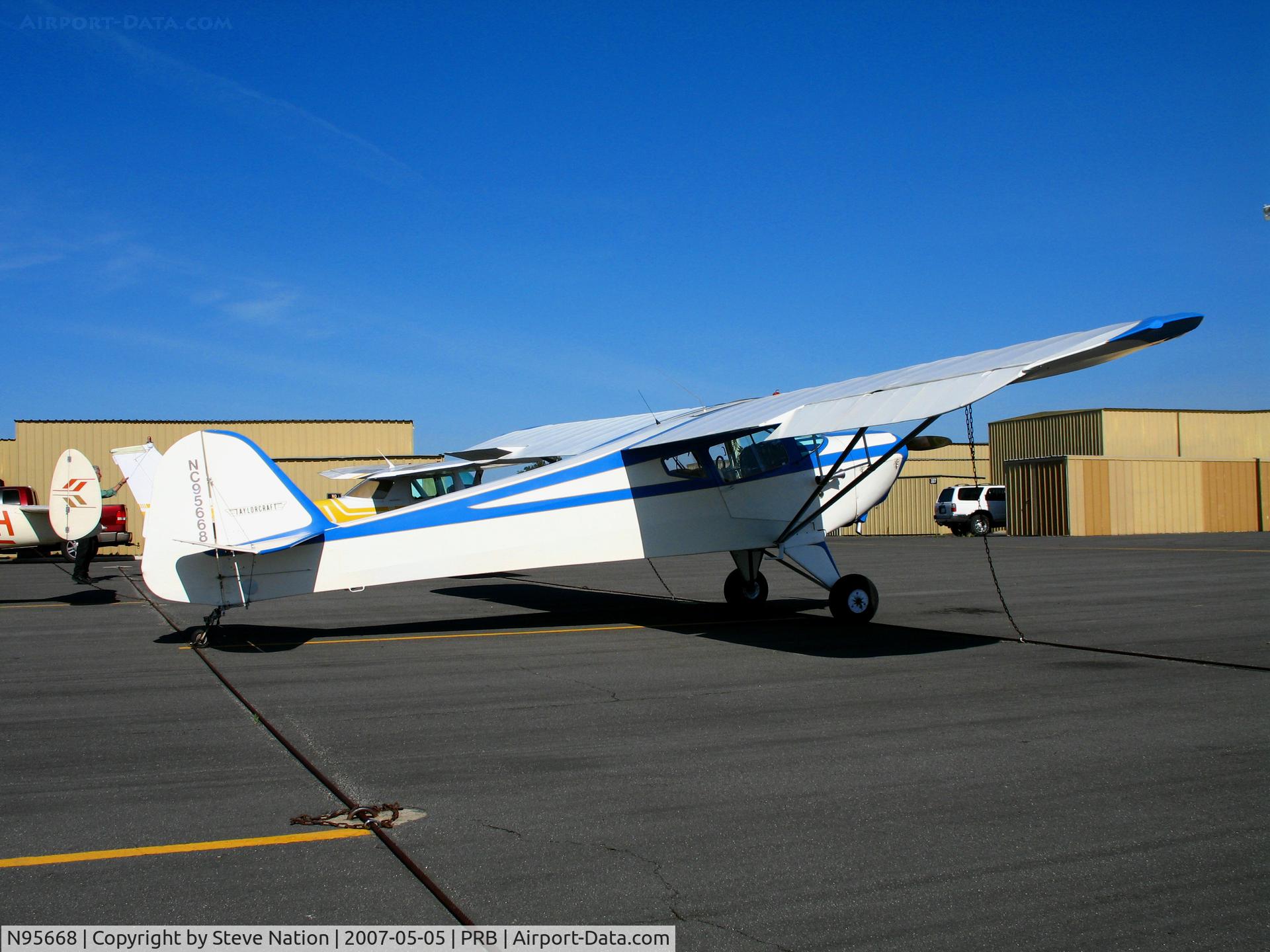 N95668, 1946 Taylorcraft BC12-D C/N 7968, Locally-based 1946 Taylorcraft BC-12D as 'NC95668' @ Paso Robles, CA