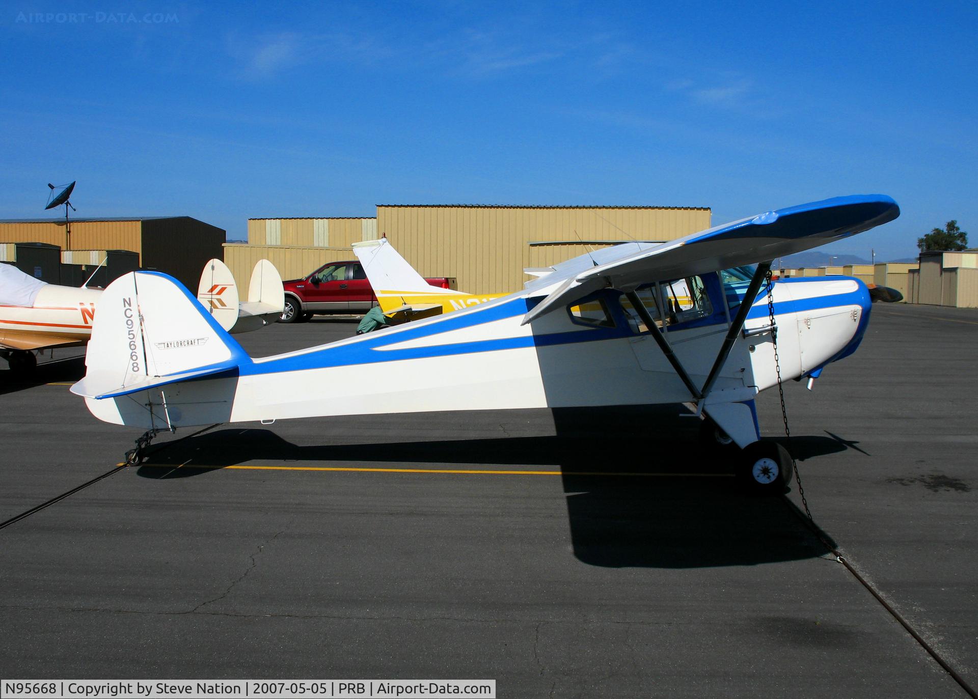 N95668, 1946 Taylorcraft BC12-D C/N 7968, Locally-based 1946 Taylorcraft BC-12D as 'NC95668' @ Paso Robles, CA